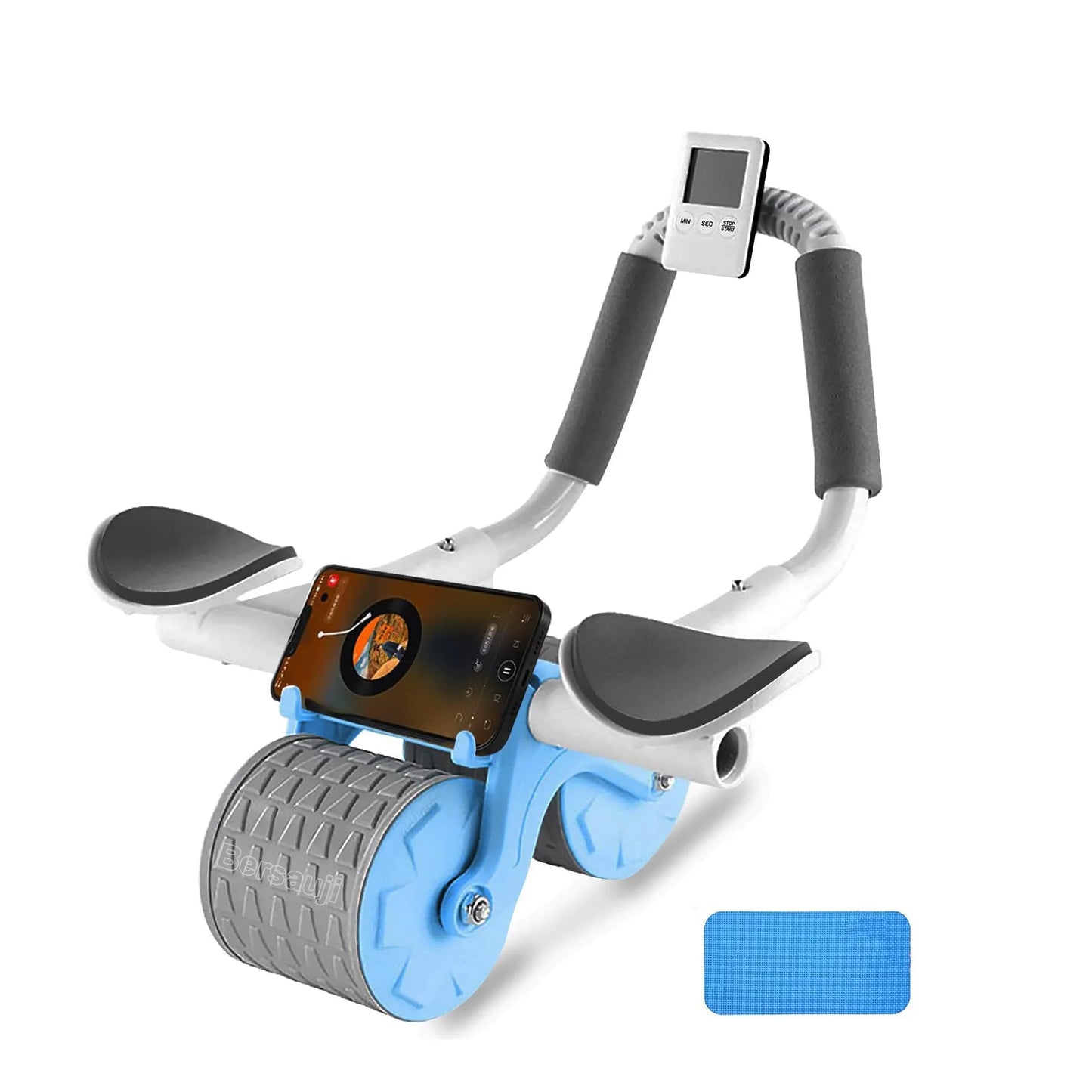 2025 New with Timer Ab Abdominal Exercise Roller Elbow Support, Abs Roller Wheel Core Exercise Equipment, Automatic Rebound Abdominal Wheel