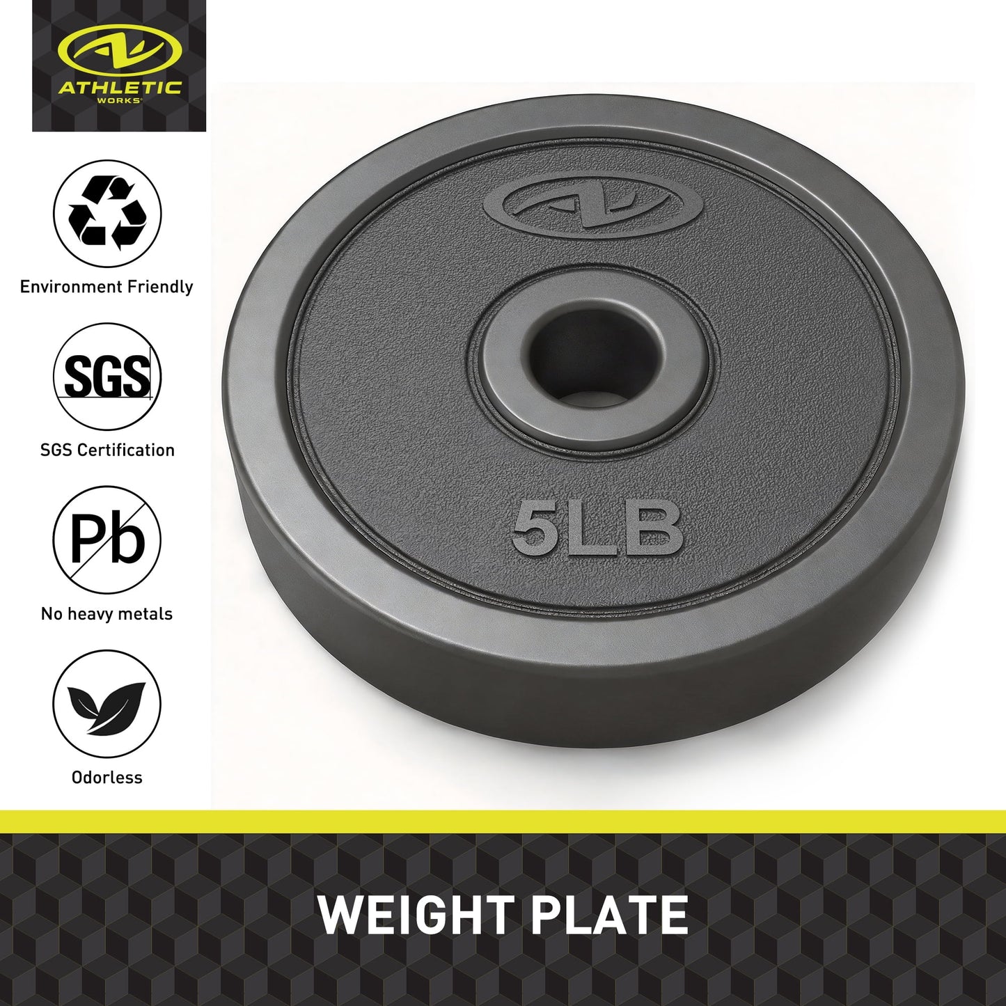 Juego De Mancuernas Ajustables 5 En 1 De 40 Lb, Ejercicios De Fitness Para Gimnasio En Casa, Negro, Orificios De 1 Pulgada Se Ajustan a Barra De Tamaño Estándar