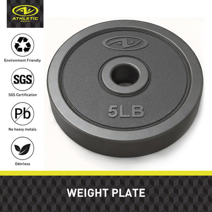 Juego De Mancuernas Ajustables 5 En 1 De 40 Lb, Ejercicios De Fitness Para Gimnasio En Casa, Negro, Orificios De 1 Pulgada Se Ajustan a Barra De Tamaño Estándar