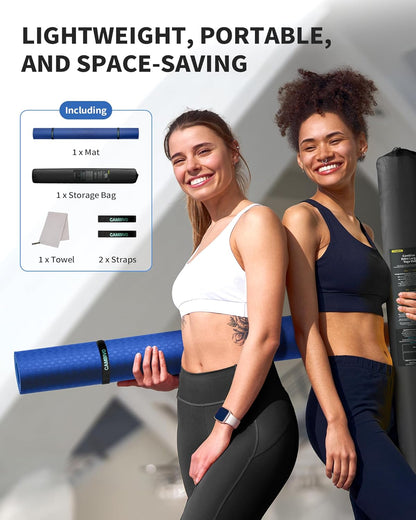 Large Yoga Mat (6'X 4'), Extra Wide Workout Mat for Men and Women, 1/3 &1/4 Thick Exercise Fitness TPE Mat for Home Gym, Yoga, Pilates, Workout