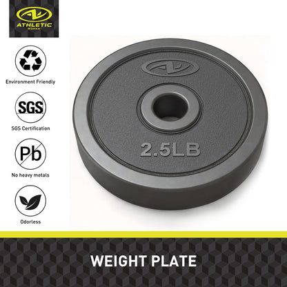 Juego De Mancuernas Ajustables 5 En 1 De 40 Lb, Ejercicios De Fitness Para Gimnasio En Casa, Negro, Orificios De 1 Pulgada Se Ajustan a Barra De Tamaño Estándar